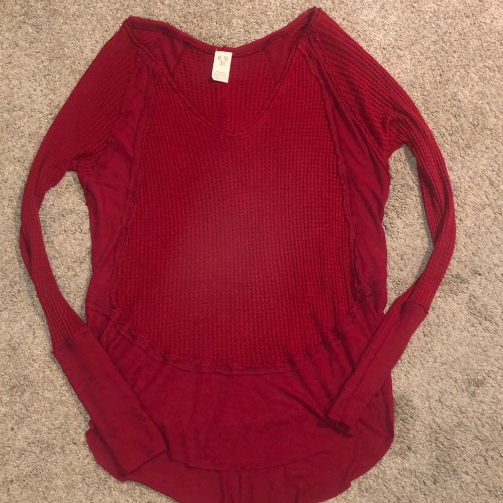 Free People waffle long sleeve tee